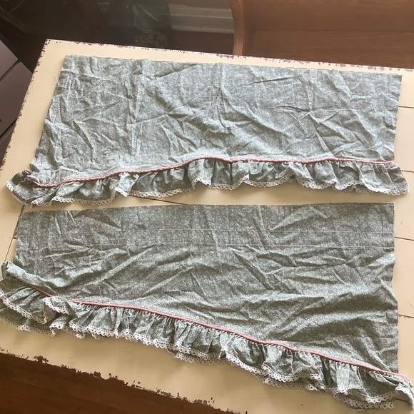 Vintage Pink Green Ruffled Cottagecore Croscill Made in USA Bedding 10 Pieces - Picture 10 of 13